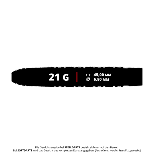 Zu sehen sind die Caliburn Wolfpack W7 Steeldarts - 21g. Diese Steeldarts sind ideal für ambitionierte Dartspieler.