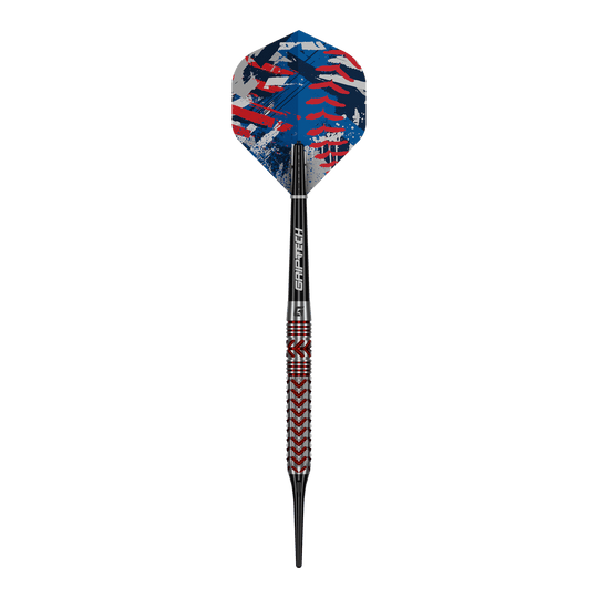 GOAT Curveball Soft Darts - 20g Hier sieht man die 'GOAT Curveball Tungsten Softdarts - 20g'. Diese Softdarts bestehen aus robustem Tungsten und wiegen 20 Gramm.