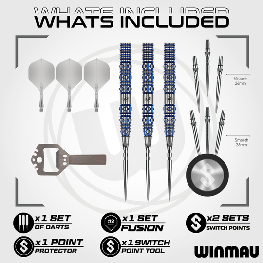 Winmau Lunaris Tapered Switch Point Steeldarts Hier sind Winmau Lunaris Tapered Switch Point Steeldarts abgebildet. Die Darts besitzen eine besondere Form für präzise Würfe.