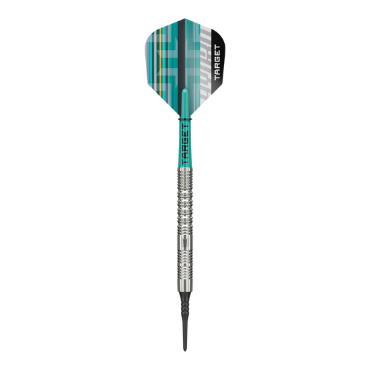 Abgebildet sind die Target Hydro 12 Softdarts. Sie zeichnen sich durch ihr modernes Design aus.