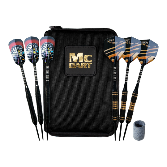 McDart Tasche mit 6 Steeldarts und Zubehör