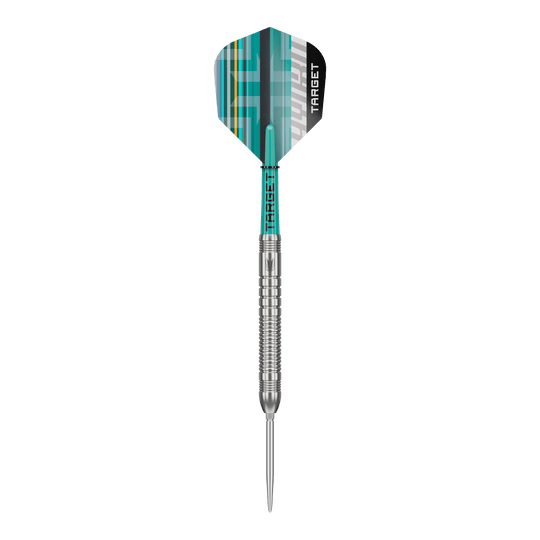 Target Hydro 03 Swiss Point steel darts Das Bild zeigt die Target Hydro 03 Swiss Point Steeldarts. Die Steeldarts liegen nebeneinander und sind gut zu erkennen.