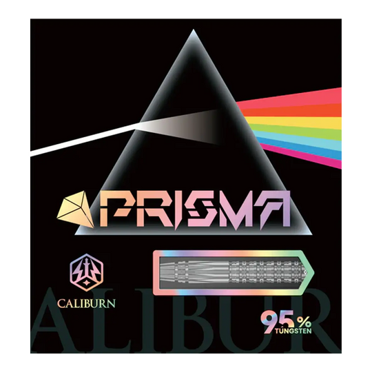 Abgebildet sind die Caliburn Prisma P2 Steeldarts mit 20,5g Gewicht. Die Darts sind für den Steeldart-Sport konzipiert.