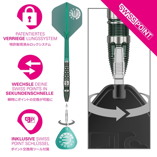 Target Japan Prime Series PW GEN 3 Swiss Point Steeldarts - 23g Zu sehen sind die Target Japan Prime Series PW GEN 3 Swiss Point Steeldarts - 23g. Diese Darts sind ideal für professionelle Dartspieler.