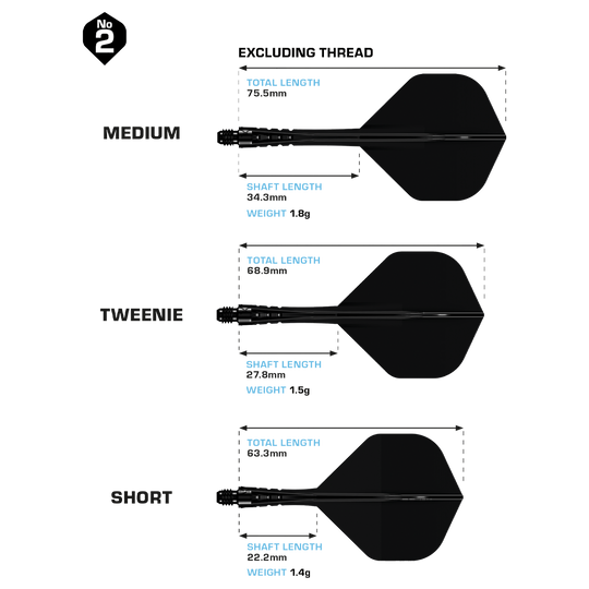 Mission Force 90 Vortex No2 Flight Shaft System - Solid Black Das Bild zeigt das Mission Force 90 Vortex No2 Flight-Shaft-System in der Farbe Solid Black. Dieses System bietet stabile Flugeigenschaften für Darts.