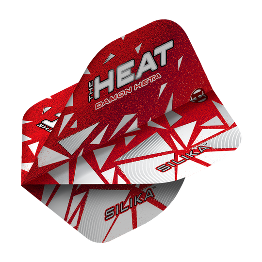 Das Bild zeigt Harrows Silika Damon Heta Series 4 No2 Standard Flights. Es handelt sich um ein Zubehörteil für Dartspieler.