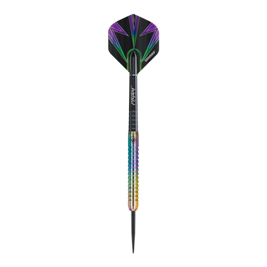 Winmau Foxfire Urban steel darts Hier sieht man einen Winmau Foxfire Urban Steeldart einzeln. Die Struktur und das Design stechen hervor.