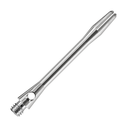 Dies ist ein Harrows Keramic Shaft in der Farbe Gun Metal. Der Schaft hat ein schlankes, glänzendes Design aus Metall.