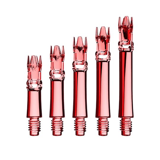 L-Style L-System Replacement Shafts - Clear Red Hier sieht man die L-Style L-System Ersatzshafts in der Farbe Clear Red. Es handelt sich um rote Ersatzschäfte für Dartpfeile.