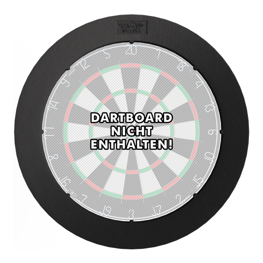 Bulls NL Lumo Light Surround lighting system Das Bild zeigt das 'Bulls NL Lumo Light Surround Beleuchtungssystem' rund um eine Dartscheibe. In der Mitte steht der Hinweis: "Dartboard nicht enthalten!"