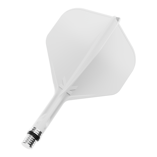 Target K-Shift No2 Standard Flights - White Das Bild zeigt einen weißen Dart Flight. Es handelt sich wahrscheinlich um die Variante mit 19 mm Größe.