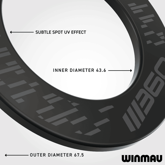 Winmau Blade 360 Dartboard Surround - Black Auf diesem Bild ist das schwarze Winmau Blade 360 Dartboard Surround abgebildet. Es hilft, Dartpfeile sicher aufzufangen und den Bereich rund um das Board zu schützen.
