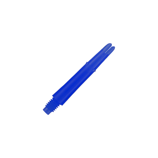 L-L-Style-Shafts Locked Straight - Blue Das Bild zeigt einen blauen geraden Dart-Schaft mit Gewinde am unteren Ende. Der Schaft ist 32 mm lang und hat keine Kappen.