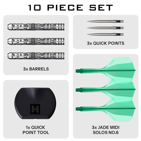 Es ist ein Steeldartpfeil abgebildet, der sich durch ein geradliniges Design auszeichnet. Der Pfeil ist vollständig sichtbar.