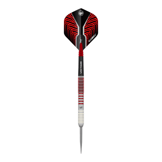 Winmau Team 360 Jack Johnson steel darts - 24g Auf dem Bild sind die Winmau Team 360 Jack Johnson Steeldarts mit 24g Gewicht zu sehen. Dieses Dart-Set ist beliebt bei erfahrenen Spielern.