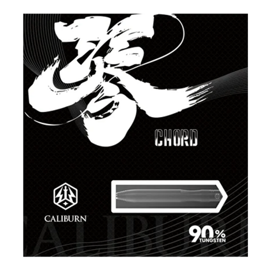 Zu sehen ist der Caliburn Chord C2 Steeldart mit 23,5g Gewicht. Das Bild zeigt den Pfeil aus einer anderen Perspektive für eine bessere Ansicht.