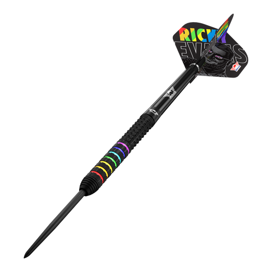 Bulls NL Ricky Evans Rapid 95 steel darts Das Bild zeigt die Bulls NL Ricky Evans Rapid 95 Steeldarts mit 23 Gramm. Die Steeldarts haben ein stilvolles Design und sind für das Dartspiel geeignet.
