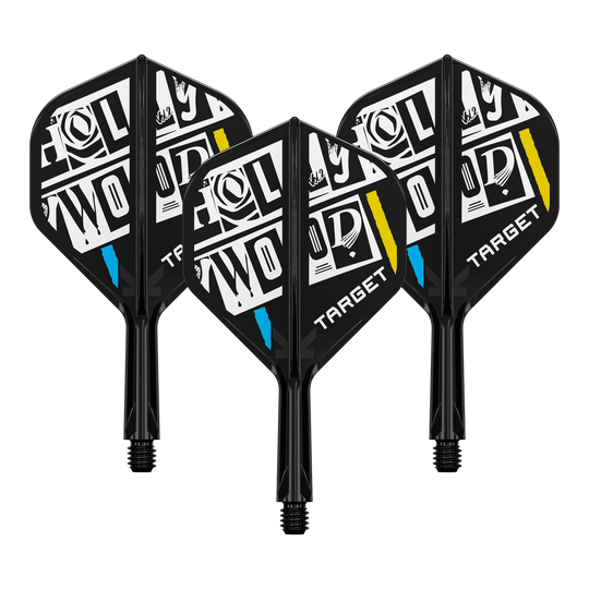 Zu sehen ist ein Dart-Flight Set mit der Bezeichnung 'Target K-Flex Chris Dobey No2 Standard Flights 19mm 1Set'. Das Produkt eignet sich für den Austausch an Dartpfeilen.