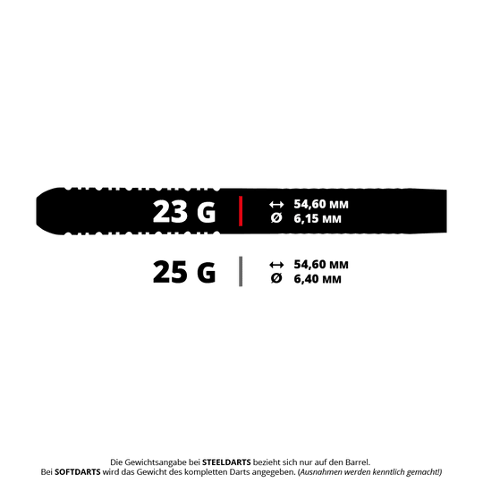 Winmau Brendan Dolan Signature Series Steeldarts Dieses Bild stellt einen Steeldartpfeil der Winmau Brendan Dolan Signature Series dar, Gewicht 23 Gramm. Das Produkt befindet sich auf weißem Hintergrund.