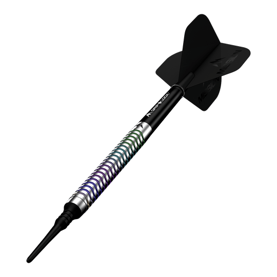 Mission Mirage soft darts - 20g Mission Mirage Softdarts - 20g wird hier gezeigt. Das Bild zeigt die Softdarts aus nächster Nähe.