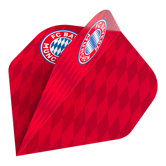 Das Bild zeigt die Bulls FC Bayern München Flight Collection - 5 Satz. Es sind fünf Flights im Stil des Fußballvereins FC Bayern München abgebildet.