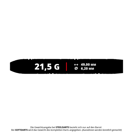 Caliburn Halo H3 steel darts - 21.5g Hier sind die Caliburn Halo H3 Steeldarts mit 21,5g zu erkennen. Die Steeldarts sind einzeln im Bild dargestellt.