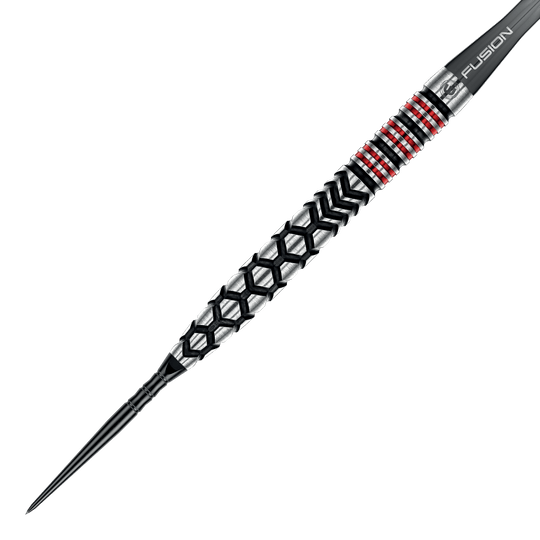 Winmau Fornax Tapered Switch Point Steeldarts werden auf dem Bild gezeigt. Die Darts sind speziell geformt und für präzises Spiel entwickelt.