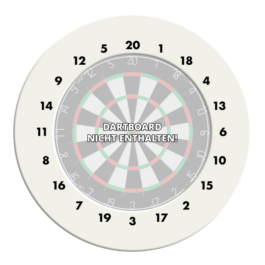 HD Numbers Dartboard Surround - Custom Colors Das Foto zeigt einen weißen Dartboard-Surround ohne Logo. Der Dateiname lautet 'DBS-HDOL-weiss_HD_Zahlen_Dartboard_Surround_Ohne_Logo_Wei_1'.