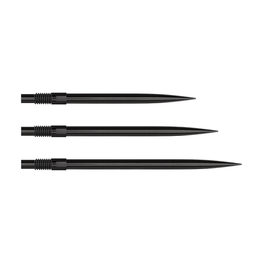 Harrows Quick Point Dart Tips - Black Auf dem Bild sind die Harrows Quick Point Dartspitzen in Schwarz zu sehen. Diese Dartspitzen ermöglichen einen schnellen Austausch.