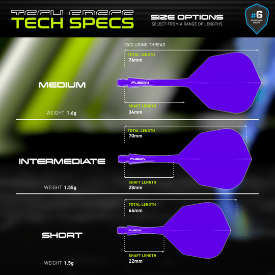 Winmau Fusion Flight Shaft System No6 Purple Hier ist das Winmau Fusion Flight-Shaft-System No6 in Lila abgebildet. Es ist ein Ersatzteil für Dartpfeile.