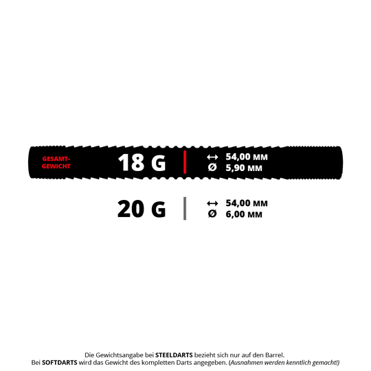 Das Bild zeigt einen Ringed Shark 2 Softdart-Barrel mit einem Gewicht von 18g. Es handelt sich um einen speziellen Barrel für Softdarts.