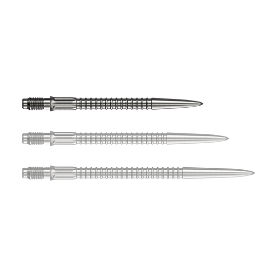 Mission R2.5 Rapid Point GV1 Dart Tips - Silver Zu sehen sind Mission R25 Rapid Point GV1 Dartspitzen, silberfarben und 30mm lang. Die Spitzen sind für den Austausch an Darts geeignet.