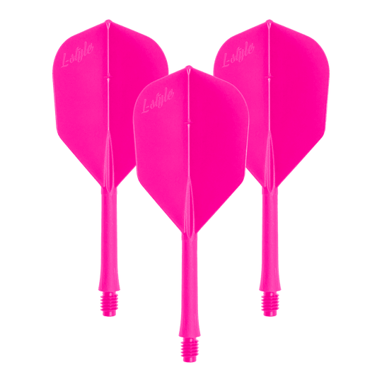 Das Bild zeigt einen Dart-Flug in Neon-Pink. Gezeigt wird der Artikel 'LSF-905_L-Style_BarFlight_NeonPink_1Set'.