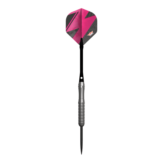 Bulls NL Lightning Pink steel darts Der Bulls NL Lightning Pink Steeldart hat eine auffällige pink-schwarze Flight. Der Schaft ist silberfarben und geriffelt für besseren Halt.