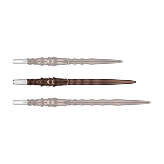 Die Steeldartspitze Silica misst 35mm und ist auf dem Bild einzeln dargestellt. Dieses Produkt ist Teil der Target Japan Premium SwissPoint Serie.