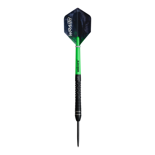 Abgebildet ist das Produkt Unicorn Wraith Gary Anderson Phase 6 Steeldarts. Die Steeldarts sind für professionelle Dartspieler geeignet.