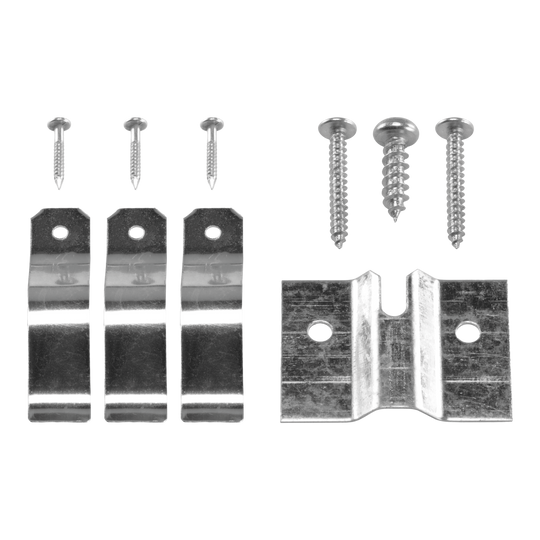 Winmau dartboard fixing kit wall hanging Ein Befestigungsset für eine Dartscheibe ist abgebildet. Das Produkt ist für die Wandmontage geeignet.