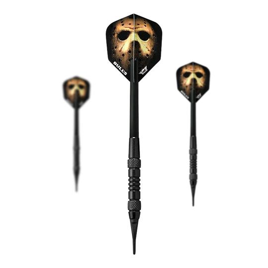Bulls NL Thriller Black Brass Softdarts - 18g Hier sieht man das Set Bulls NL Thriller Black Brass Softdarts - 18g. Das Set umfasst mehrere Softdarts in schwarzer Optik.