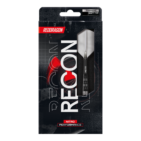 Red Dragon Recon Torpedo Soft Darts - 20g Das Foto zeigt die Red Dragon Recon Torpedo Softdarts - 20g. Die Darts sind für Softdart-Spiele geeignet und wirken robust.