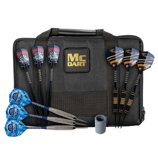 McDart Master bag with 9 steel darts and accessories