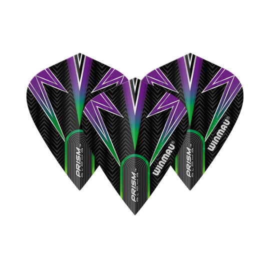 Winmau Alpha Black Green Purple Kite Flights