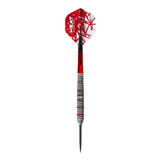 Zu sehen ist das Produkt Harrows Damon Heta Series 4 Quick Point Steeldarts. Die Darts bieten dem Spieler eine hochwertige und professionelle Ausrüstung.