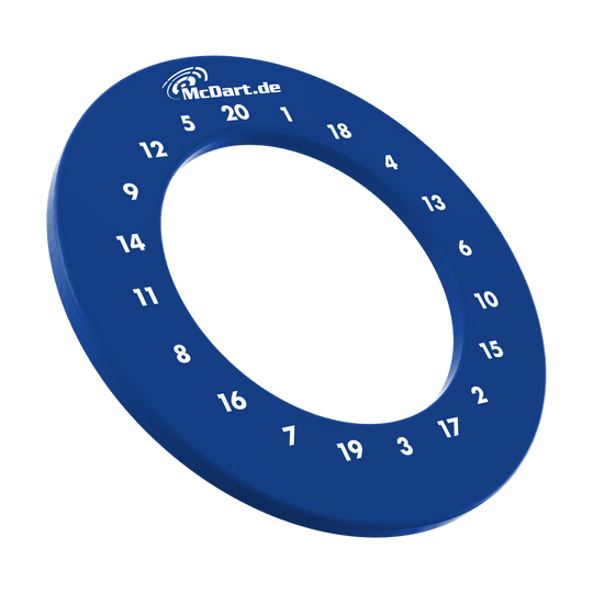 McDart HD Zahlen Surround Das Bild zeigt einen Artikel für Dartspieler. Es scheint eine weitere Ansicht einer blauen HD Zahlen Surround von McDart zu sein.