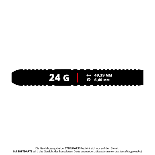 Winmau Team 360 Jack Johnson steel darts - 24g Das Bild zeigt die Winmau Team 360 Jack Johnson Steeldarts mit einem Gewicht von 24g. Es handelt sich um hochwertige Steeldarts für professionelle Dartspieler.