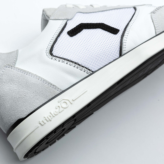 Triple20 Textile Leather Dart Shoes - White Black