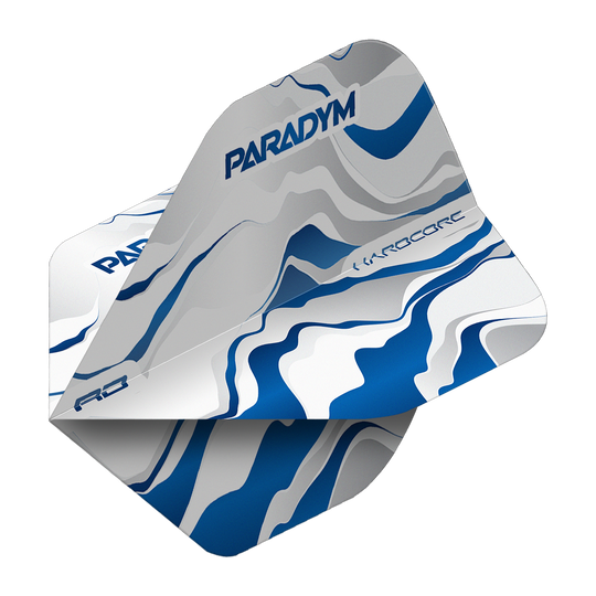 Zu sehen ist ein einzelner Blue Premium No2 Standard Flight aus der Serie Red Dragon Hardcore Paradym. Der Flight ist in einem attraktiven Blauton gehalten und für Dartpfeile geeignet.