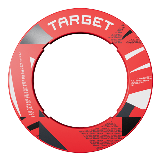Target Notched Patterned Dartboard Surround Hier ist eine zweite rote Dartboard-Umrandung mit Muster dargestellt. Die Farbe hebt sich ab.