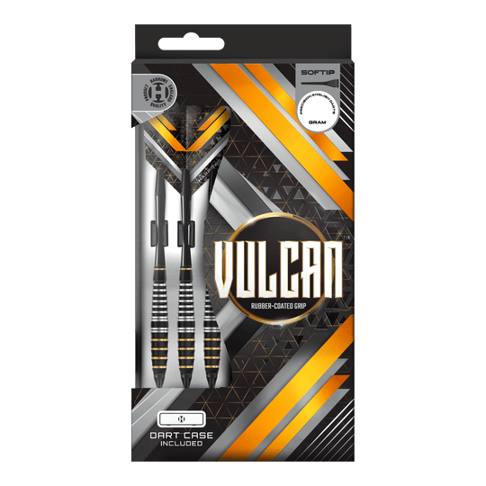 Harrows Vulcan Softdarts Zu sehen sind die Harrows Vulcan Softdarts. Diese Softdarts zeichnen sich durch ihr modernes Design aus.