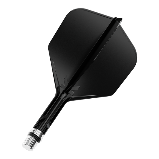 Target K-Shift No6 Flights - Black Gezeigt ist ein einzelner Dart Flight in Schwarz, Modell KShift No6, 19mm. Es ist ein Zubehörteil von Target.