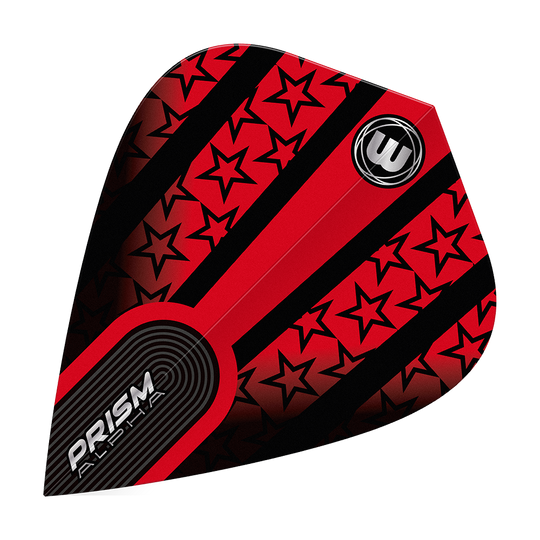 Winmau Alpha Red Black Stars Kite Flights